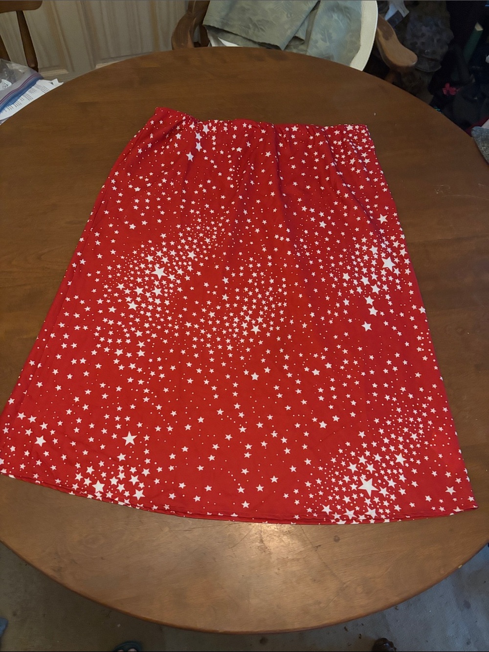 Nasty Gal Red Star Constellation A-Line Satin Slip Skirt Size 16